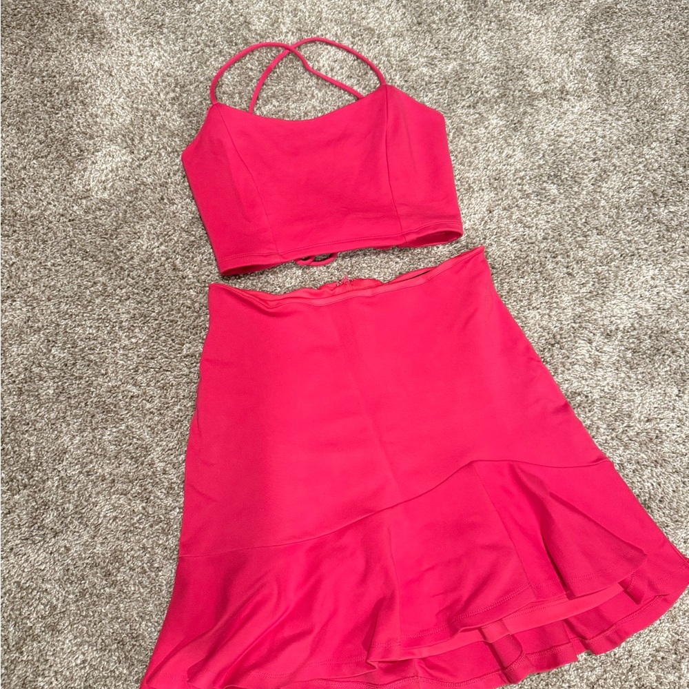 Lulu's Vibrant Pink Skirt Set